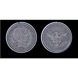 1913 Barber Half Dollar. VG. Extremely rare (188,000) Part Liberty