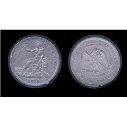 1878s Silver Trade Dollar in airtite. XF/XF+. Excellent details
