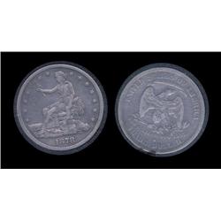 1878s Silver Trade Dollar in airtite. F/F+. Nice details