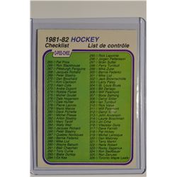 1981-82 O-Pee-Chee #381 Checklist 265-396