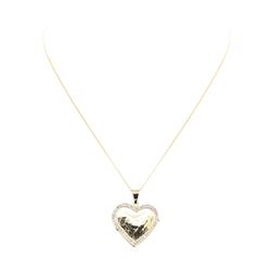 0.40 ctw Diamond Heart Locket with Chain - 14KT White Gold