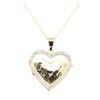 Image 2 : 0.40 ctw Diamond Heart Locket with Chain - 14KT White Gold