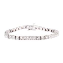 3.50 ctw Diamond Tennis Bracelet - 14KT White Gold