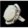 15.82 ctw Opal and Diamond Ring - 14KT White Gold