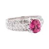 2.56 ctw Pink Tourmaline And Diamond Ring - 18KT White Gold