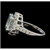 Image 3 : 3.76 ctw Aquamarine and Diamond Ring - 14KT White Gold