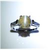 Image 2 : 19CAI-36 CHRYSOBERYL CATS EYE  DIAMOND RING