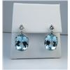 Image 1 : 19CAI-11 AQUAMARINE  DIAMOND EARRINGS