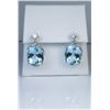 Image 2 : 19CAI-11 AQUAMARINE  DIAMOND EARRINGS