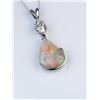 Image 2 : 19CAI-38 AUSTRALIAN OPAL  DIAMOND PENDANT