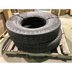 2 YKS 10x2 nylon tube type steering tires 12 ply rating unused