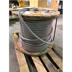 Spool of unused 18 AWG armoured electrical cable 100 metres
