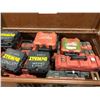 Image 2 : Jobsite mobile locking toolbox with numerous empty Milwaukee & Dewalt tool cases