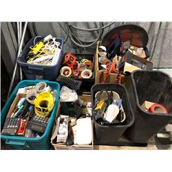 Pallet of 2 new polar command start 30225SH, calculators, office supplies, danger tape rolls, duct t