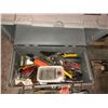 Image 3 : Pallet of numerous tools including Bosch Hammer Drill, Holt tool box with tools, clamps, jacks, adju