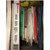 Image 5 : Pallet of 100's of ft of various extension cords, portable heater, rolls of adding machine tape, por