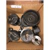 Image 1 : Brand new set of 10 U-Clamps and box of metal cutting bits