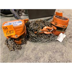 Jet 1.5 ton hoist L-90 and Jet 1 ton vitali - Int hoist