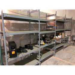 4 sections of commercial grey shelving HD, perfect for shops, app 30ft