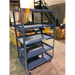 1000 lb capacity Kleton mobile 5 shelf blue work cart
