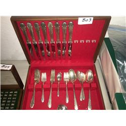 Flatware set & case labelled "international sterling Enchantress", 8 knives, 7 forks, 8 dessert fork