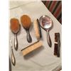Image 3 : Antique silver personal care items, mirrors, brushes, comb, several items marked "Birks Sterling"