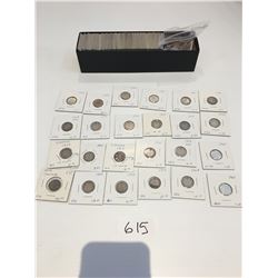 Approx 150 antique Canadian dimes & 10 cent pieces ranging from 1899 to 1990s