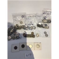 Lot of Canadian nickels from 1920s to 1960s (approx 125 pieces)