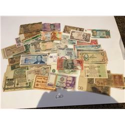 Various paper currency from around the world, Spain, Australia, Mexico, Germany, Peru, Nigeria
