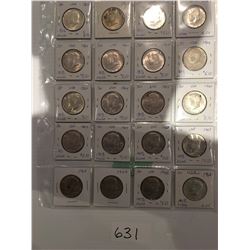 USA half dollars from 1963 to 1970s, approx 100 pieces
