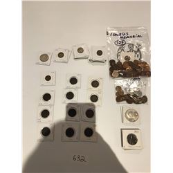 Approximately 200 USA and Canadian one cent coins, antique, hilites are 24 of 1886 - 1906 Canada one