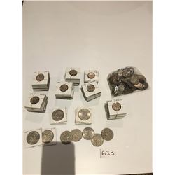 USA dollars & quarters from 1960s & 70s, approx 27 one dollar coins & 210 quarters