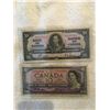 Image 1 : Two Canadian ten dollar bills 1954, 1937