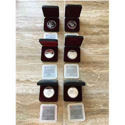 Six silver collectors coins from Royal Canadian Mint, 92.5% silver