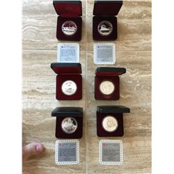 Six silver collectors coins from Royal Canadian Mint
