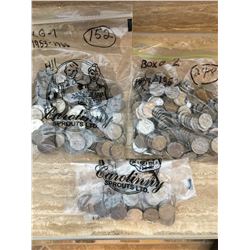 Approx 450 Canadian Nickels from 1920s to 1960s