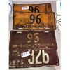 Image 1 : 2 Matching 1936 Sask Plates 1 - 1938, 1 - 1926