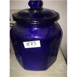 Planter Peanuts Blue Cookie Jar