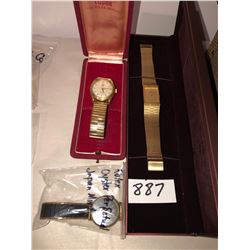 Rolex Tudor watch, Rolex oyster perpetual watch, Bulova watch in case w/diamonds