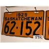 Image 2 : 2 - 1929 Sask Plates