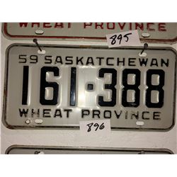 2 - 1959 Sask Plates