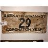 Image 1 : 1937 Sask Plates "Coronation"