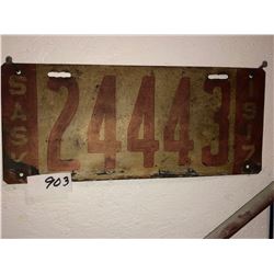 1917 Sask Plate