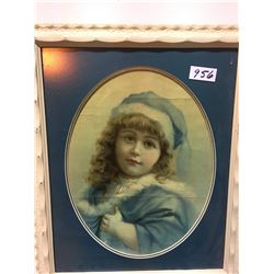 1800s Little girls portrait, old frame plus the great strawberry Queen by Toller Cranston