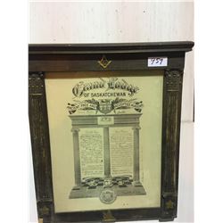 Free Masons of Sask 1945 plaque with members