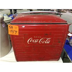 Old Coke metal picnic cooler