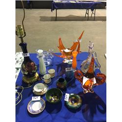 Stamped chalet glass art, Moorecroft English pottery, beautiful porcelain Italian Lamp