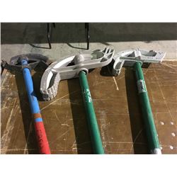 3 Various size Greenlee pipe benders