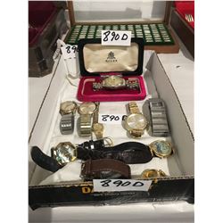 Rolex, Bulova , Gruen ,Seiko,and other watches with jewels and gold trim