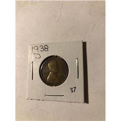 1938 D wheat penny